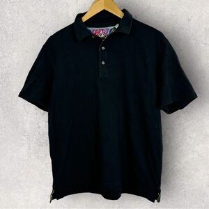 Robert Graham‎ Black Short Sleeve Polo Shirt Collared Mens Size Medium 1577711